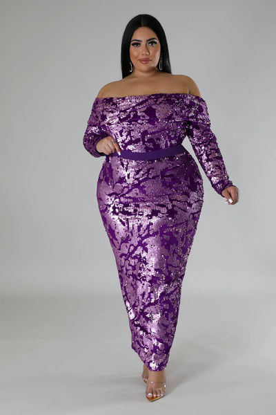 Great Love Bodysuit Skirt Set+ Purple
