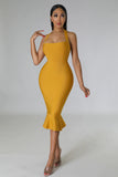 Evaleigh Bandage Dress - MUSTARD